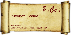 Puchner Csaba névjegykártya